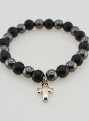 Pulsera de Piedras Naturales - Hematita y Obsidiana Dorada