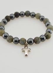 Pulsera con Cruz - Hematita y Labradorita