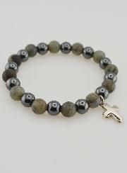 Pulsera con Cruz - Hematita y Labradorita