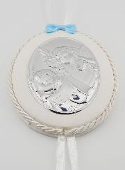 Regalo de Bautizo para Niño - Medalla de Cuna con Ángel y Linterna