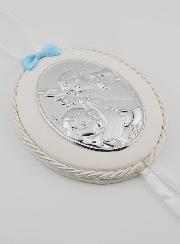 Regalo de Bautizo para Niño - Medalla de Cuna con Ángel y Linterna