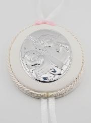 Regalo de Bautizo para Niña - Medalla de Cuna con Ángel y Linterna