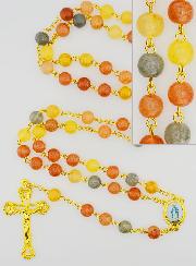 Rosario de la Medalla Milagrosa con Cuentas de Vidrio - Multicolor