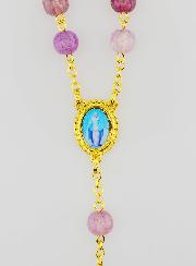 Rosario de la Medalla Milagrosa con Cuentas de Vidrio - Morado