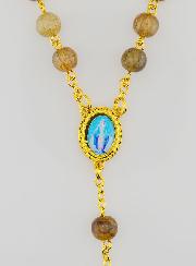 Rosario de la Medalla Milagrosa con Cuentas de Vidrio - Marrón