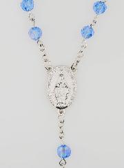 Rosario Perlas Facetadas Azules - Medalla Milagrosa