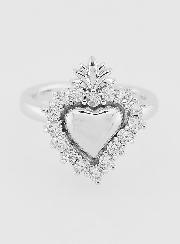 Anillo Ex Voto Ajustable, Latón Plateado y Pedrería