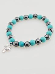 Pulseira em Pedras Naturais - Hematite & Turquesa