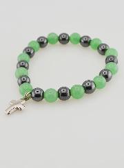 Pulseira Religiosa com Cruz - Hematite & Aventurina