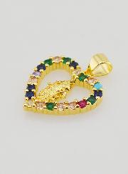 Medalla de la Virgen María Milagrosa con Corazón Calado - 18 mm