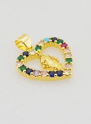 Colgante de Corazón Colorido - Virgen María Milagrosa