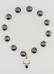 Pulsera en Piedras Naturales de hematita y cristal de roca