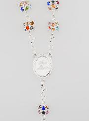 Rosario de la Virgen Milagrosa con Cuentas Multicolores