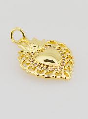 Colgante Ex-Voto en Latón Baño de Oro - 22mm