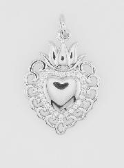 Colgante Ex-voto de latón plateado - 22 mm