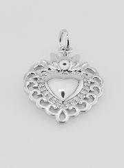 Colgante Ex-voto de latón plateado - 22 mm