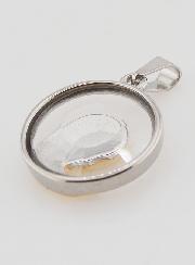 Medalla de la Virgen María en Oración 20mm - Vidrio y Acero Inoxidable
