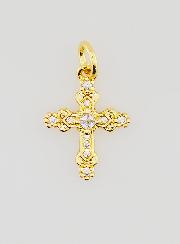 Colgante de Cruz Barroca Dorada - 15 mm