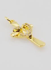 Colgante de cruz con corazón entrelazado - 25 mm