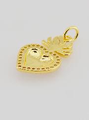 Colgante Ex-voto de Latón Dorado y Esmalte - 20 mm