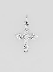 Colgante de cruz barroca plateada - 15 mm