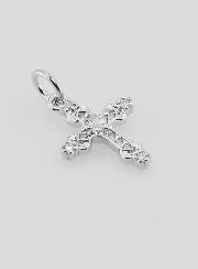 Colgante de cruz barroca plateada - 15 mm