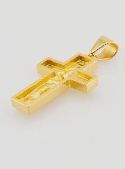 Cruz de peregrino en acero inoxidable dorado - 35 mm