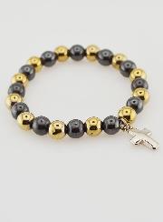 Pulsera religiosa con cruz - Hematita y Pirita