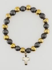 Pulsera en Piedras Naturales de Hematita y Pirita