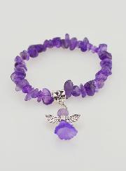 Pulsera infantil Ángel de la Guarda - Morada