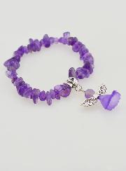 Pulsera infantil Ángel de la Guarda - Morada
