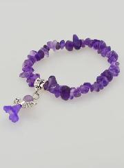 Pulsera infantil Ángel de la Guarda - Morada