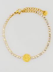 Pulsera de San Benito de acero inoxidable dorada