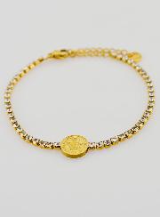 Pulsera de San Benito de acero inoxidable dorada