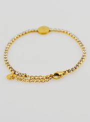 Pulsera de San Benito de acero inoxidable dorada