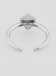 Anillo Ex-Voto Ajustable en Latón Plateado y Piedras