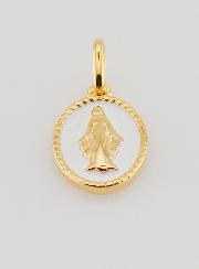 Medalla Milagrosa, bañada en oro y esmalte blanco