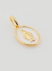 Medalla Milagrosa, bañada en oro y esmalte blanco