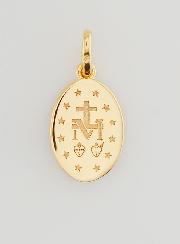 Medalla Milagrosa, bañada en oro y esmalte azul