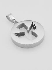 Medalla de Ángel de la Guarda Calada en Acero Inoxidable - 18 mm