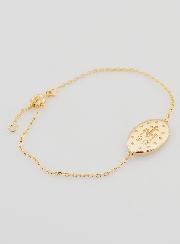 Pulsera de la Medalla Milagrosa - Bañada en Oro y Esmalte Azul