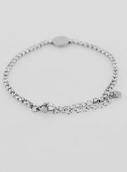 Pulsera de San Benito de acero inoxidable plateada