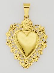 Gran Medalla Ex-Voto en Acero Inoxidable Dorado - 37mm