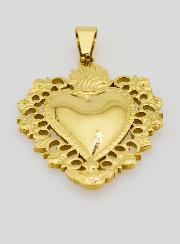 Gran Medalla Ex-Voto en Acero Inoxidable Dorado - 37mm