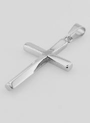Colgante Cruz Torsadeada de Acero Inoxidable - 45 mm