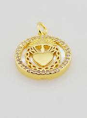 Medalla Ex-Voto, Nácar y Brillantes - 16 mm