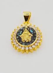 Medalla Virgen Milagrosa - Negro Irisado - 17 mm