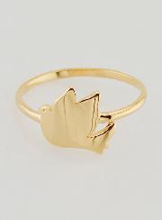 Anillo Paloma de la Paz Chapado en Oro - Talla 58