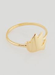 Anillo Paloma de la Paz Chapado en Oro - Talla 58