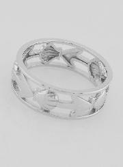 Anillo calado con concha de Santiago de Compostela y ancla - Talla 56